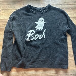 State of Mind Black Boo Ghost Sweater